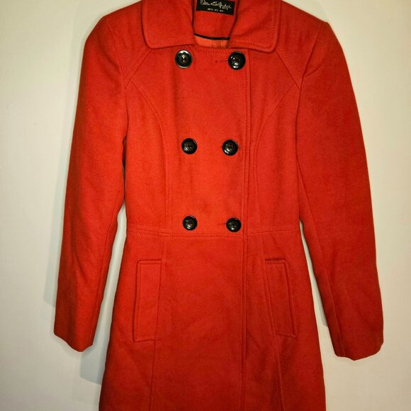 Miss Selfridge Red Peacoat - Size: US 2 - Picture 4 of 7